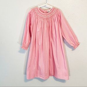 Orient Expressed pink smocked dress long sleeved